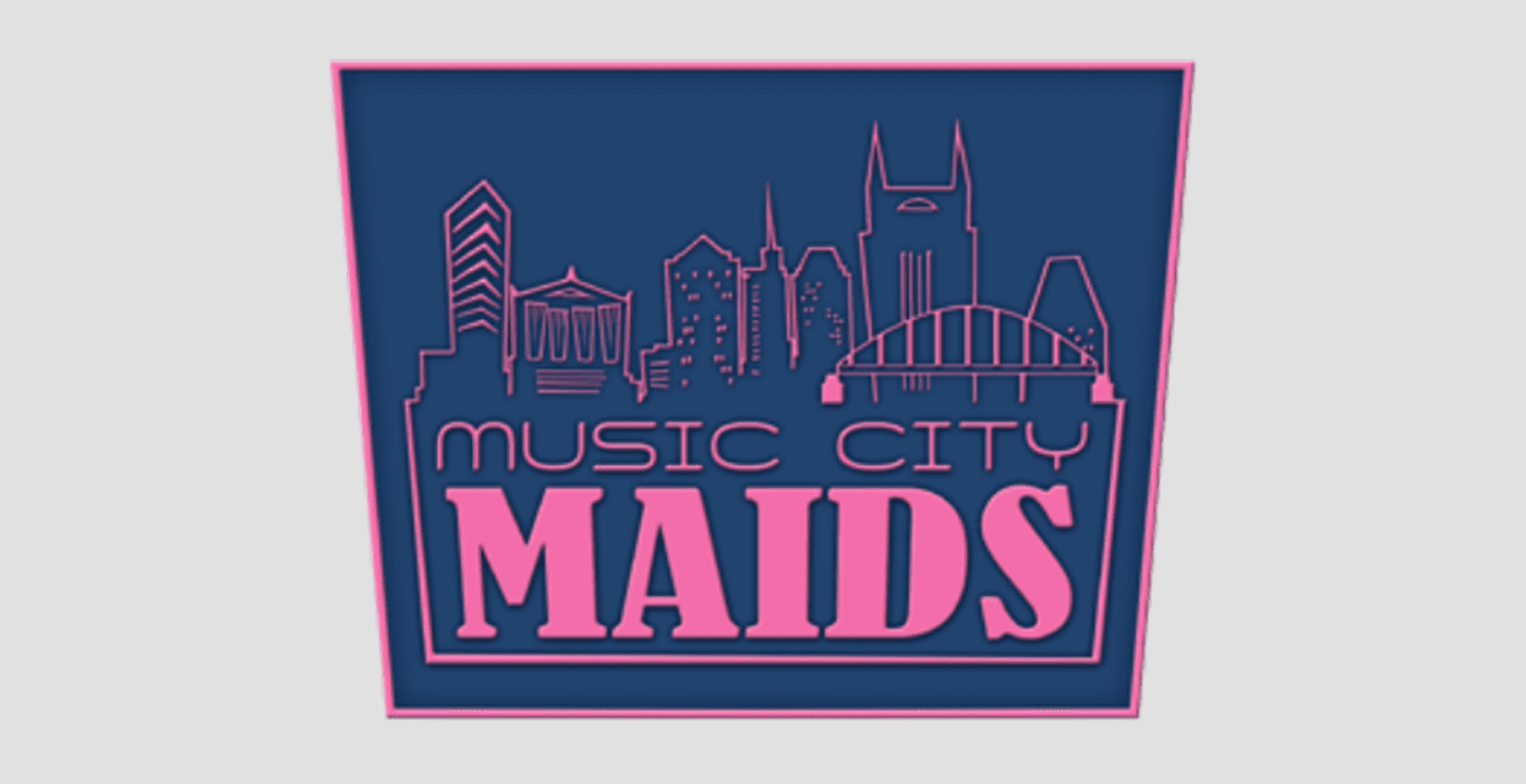 Music City Maids logo with skyline design.