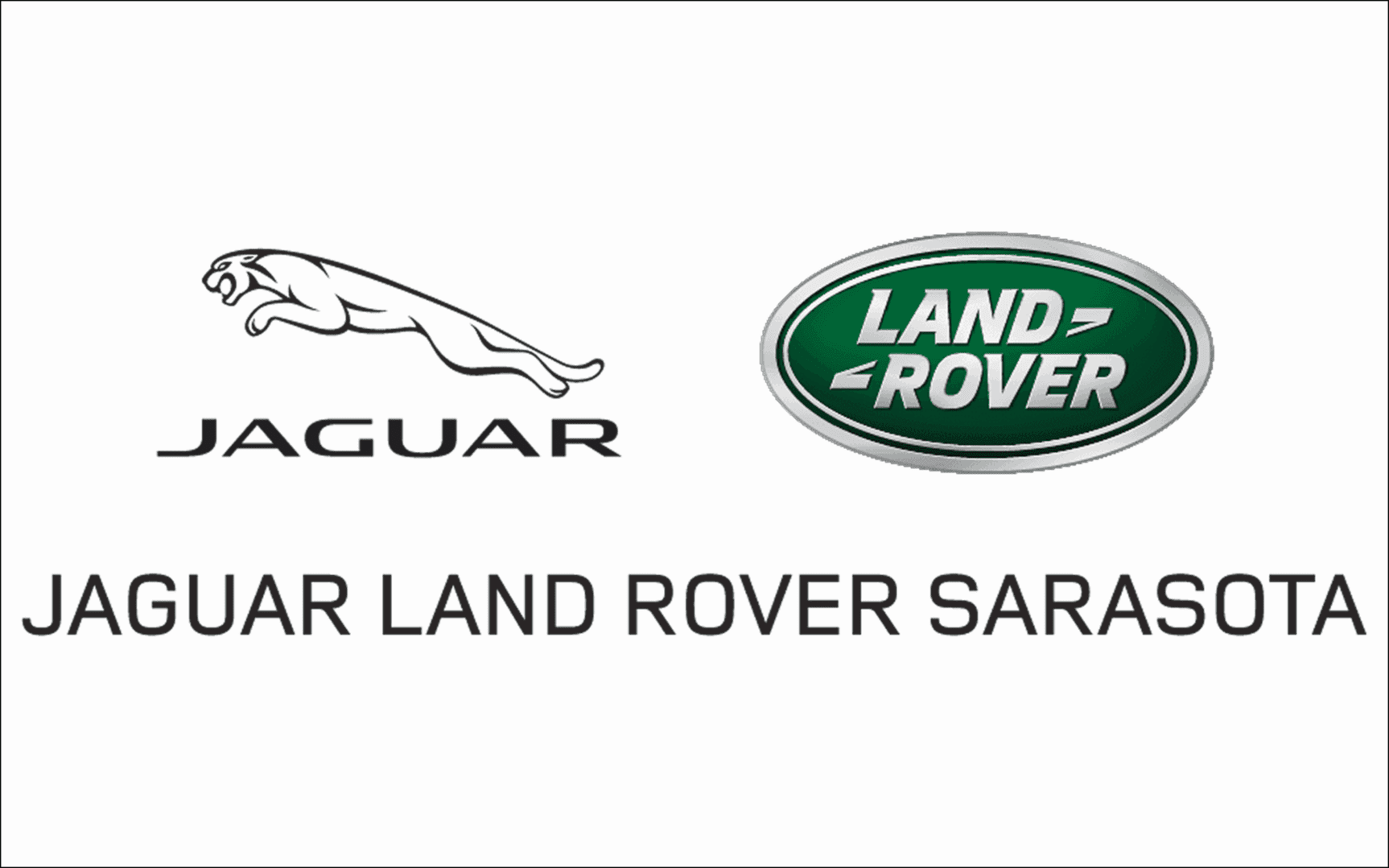 Jaguar Land Rover Sarasota logo and text.
