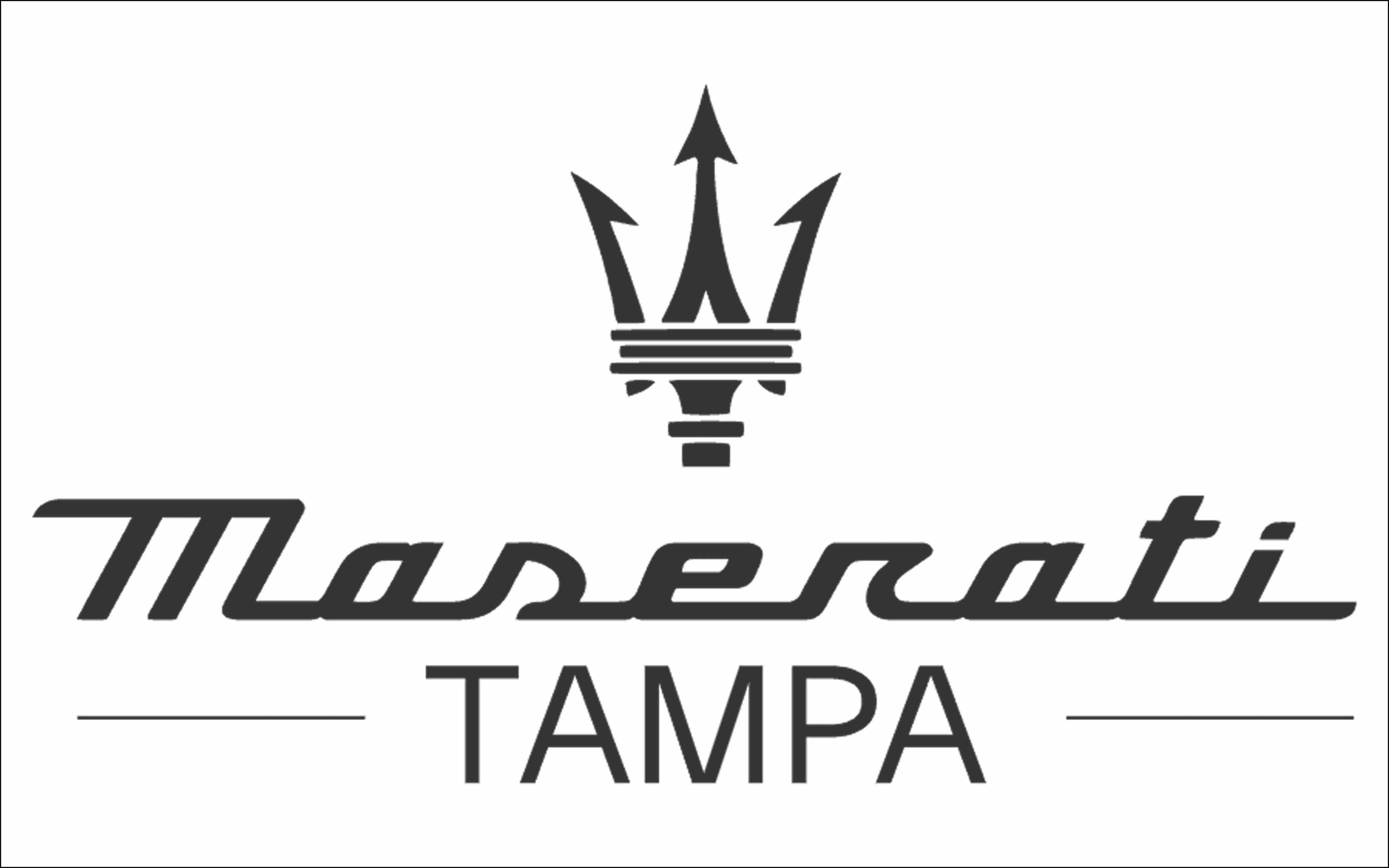 Maserati Tampa logo with trident symbol.