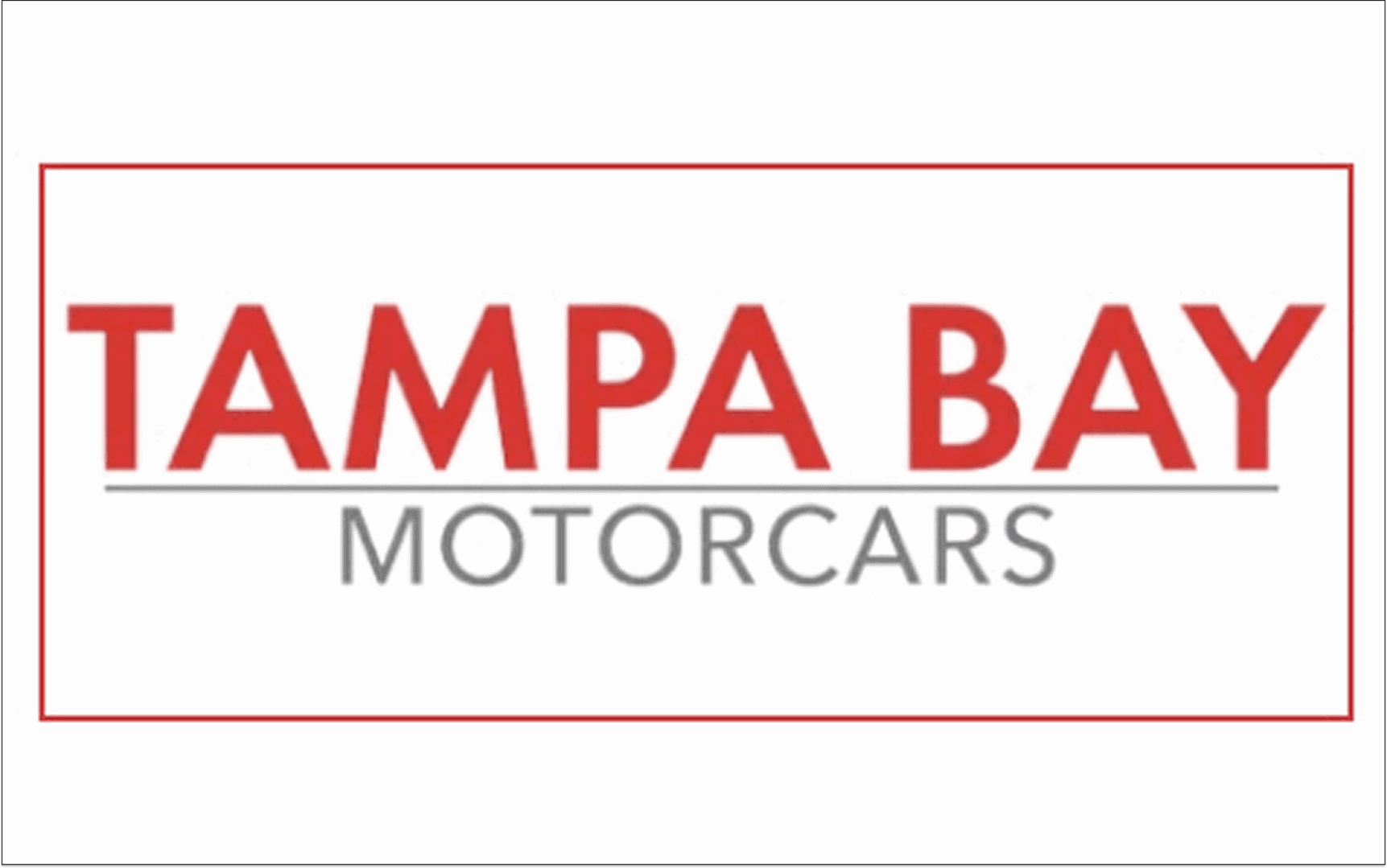 Logo of Tampa Bay Motorcars in red and gray.